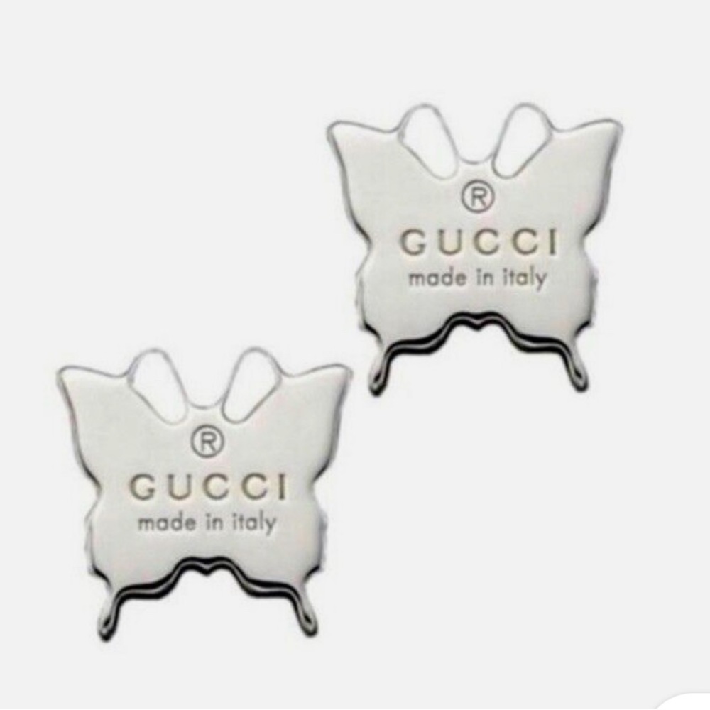 Authentic Gucci Metallic Butterfly Earrings - Picture 4 of 5